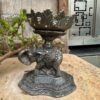 antique handcrafted metal candle stand