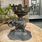 antique handcrafted metal candle stand