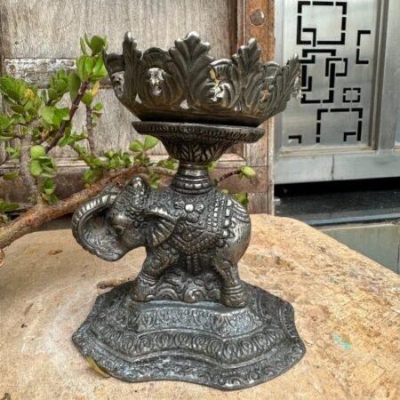 antique handcrafted metal candle stand