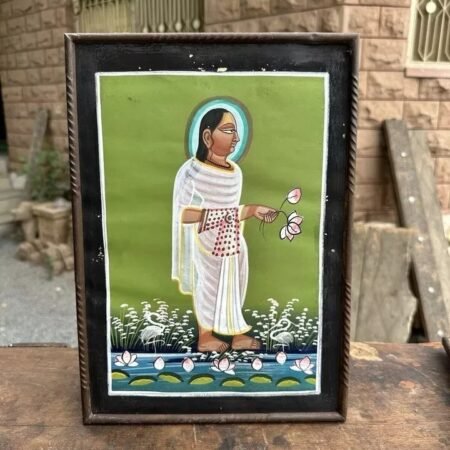 Antique Hand-Painted Hindu God Prabhupad Ji Artwork | Rare Vintage Painting