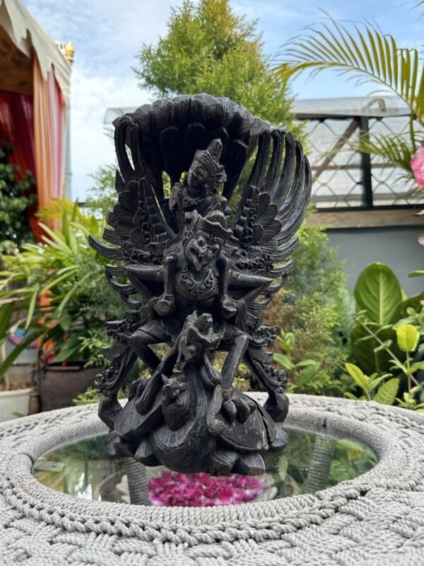 1700’s Ancient Wooden Hand-Carved Garuda Hunting Figurine | South Indian Antique 1