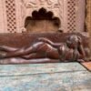 Ancient Old Wooden Hand Carved Sleeping Goddess Figurine Panel
