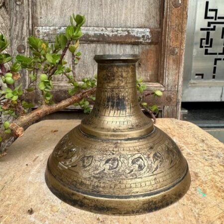 Antique Brass Floral Flower Vase Stand – Rare & Original
