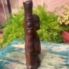 Antique Old Wooden Hand Carved Gold Painted Laughing Buddha 3