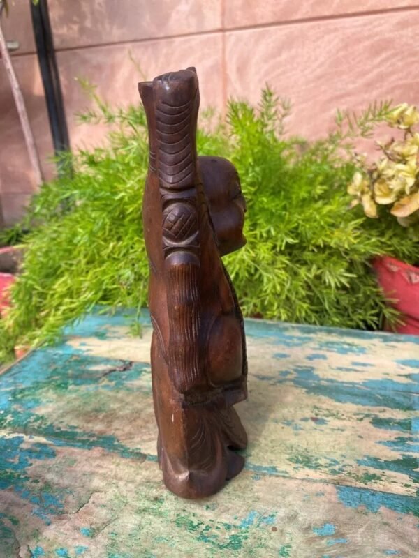Antique Old Wooden Hand Carved Gold Painted Laughing Buddha 3