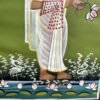 Antique Hand-Painted Hindu God Prabhupad Ji Artwork | Rare Vintage Painting 3