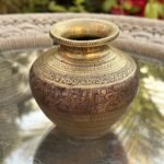 Antique Handcrafted Ganga Jamuna Brass Copper Kalash Pot | Vintage Lota
