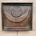 19th Century Ancient Hindu Wooden Moon & Star Wall Hanging Panel