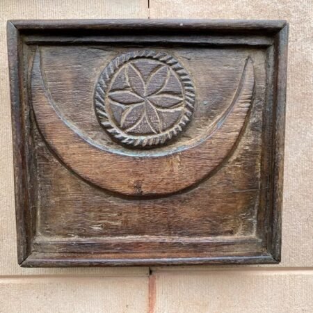 19th Century Ancient Hindu Wooden Moon & Star Wall Hanging Panel