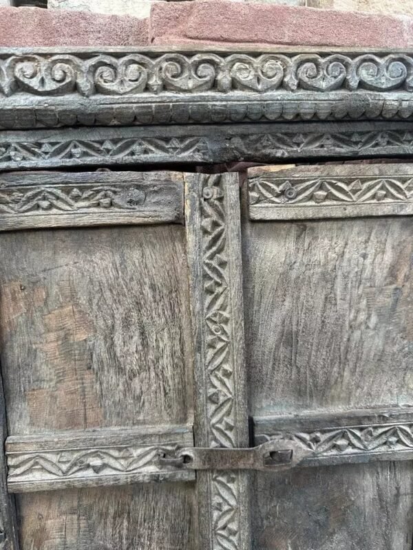 1700’s Antique Old Wooden Hand Carved Beautiful Window Door Panel Framed1