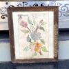Antique Old Watercolor Painting of Flower & Leaves 6