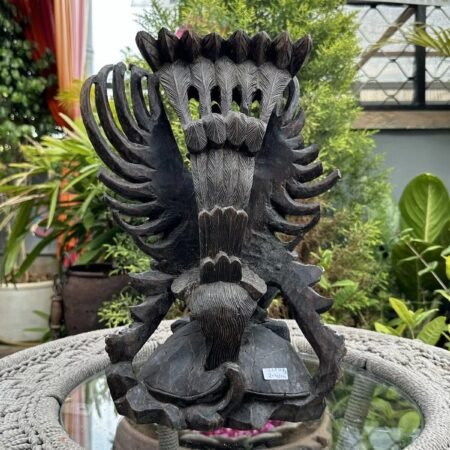 1700’s Ancient Wooden Hand-Carved Garuda Hunting Figurine | South Indian Antique