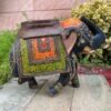 Antique Hand Carved Wooden Painted Elephant Figurine – Rare Vintage Decor7