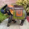 Antique Hand Carved Wooden Painted Elephant Figurine – Rare Vintage Decor