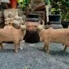 Handcarved Natural Wooden Cow Pair | Traditional Art | 15x17 inch7