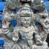 Antique Wooden Laxmi Figure – Hand Carved White Washed God Panel from 1890-4
