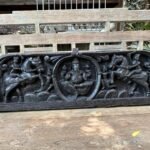 Ancient Old Rare Wooden Hand Carved Ganesha Horse 2 Side Figure 1800 Wall Panel