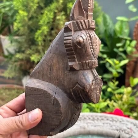 1700's Antique Old Wooden Hand Carved Original Tibetane Rare Horse Figurine