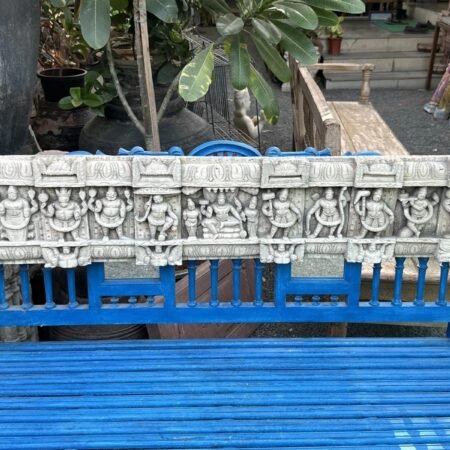 Antique Rare Wooden Hand-Carved God Figure Panel – White Washed 1800’s Wall Art