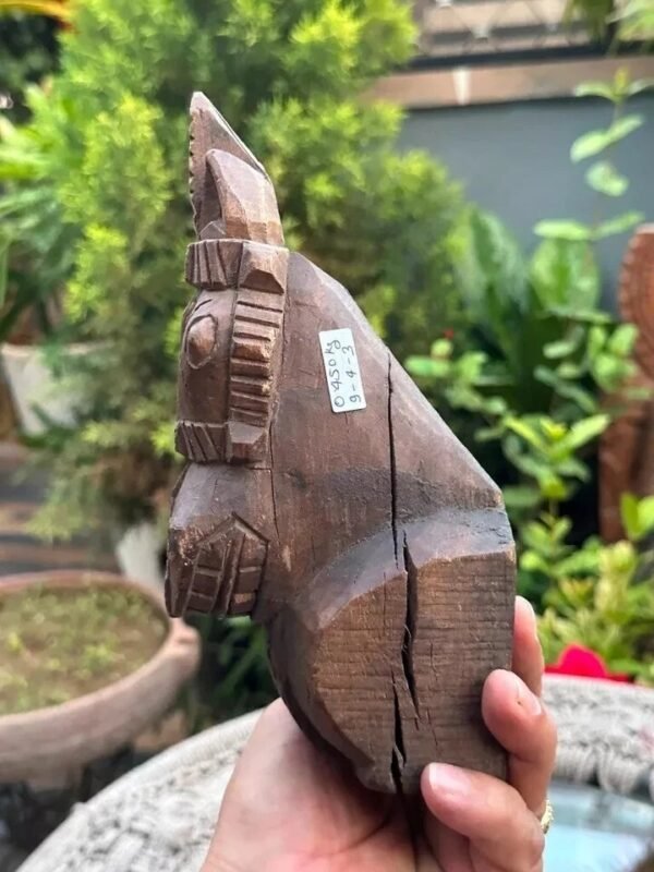 1700's Antique Old Wooden Hand Carved Original Tibetane Rare Horse Figurine3