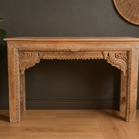 Handcarved Wooden Console table