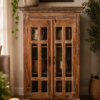 antique teak wood display cabine