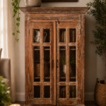 antique teak wood display cabine