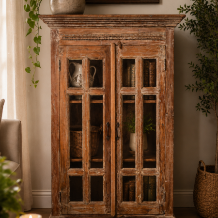 antique teak wood display cabine