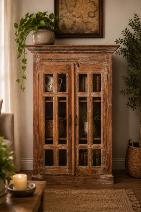 antique teak wood display cabine