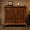 Antique Teak Wood Hand-Carved Cabinet