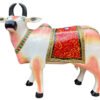 Handcrafted Wooden Cow Sculpture