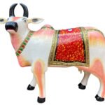 Handcrafted Wooden Cow Sculpture
