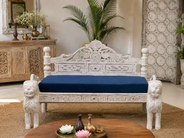 Hand carved Sofa with lion figure