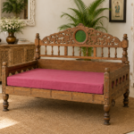 Hand carved sofa with brass & copper work