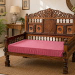 Hand carved wooden sofa