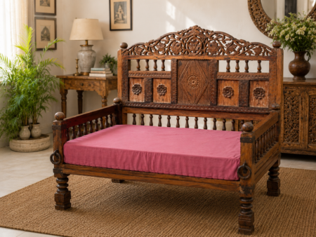 Hand carved wooden sofa