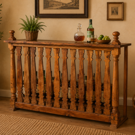 Handcrafted Vintage Wooden Console Table