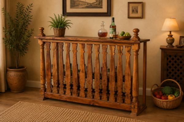Handcrafted Vintage Wooden Console Table