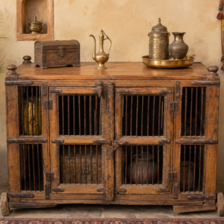 Vintage Wooden Cage Coffee Table