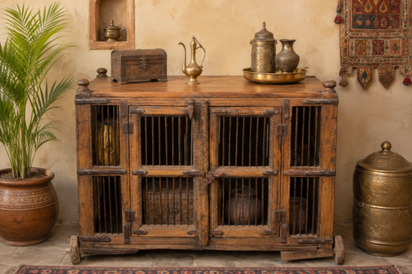 Vintage Wooden Cage Coffee Table