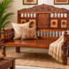 Vintage Hand Carved Wooden Seating Sofa