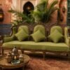 Hand carved vintage 3 seater with sofa