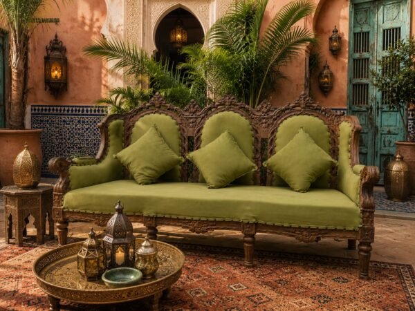 Hand carved vintage 3 seater with sofa