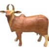Handcrafted Wooden Cow Sculpture