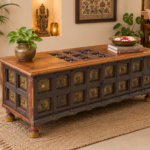 Vintage Brass Panel Coffee Table