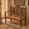 Traditional Hand-Carved Teak Wood Bench2