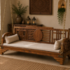 Vintage Teak Wood Daybed Bench1