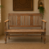 Handcrafted Vintage Solid Teak Wood Two-Seater Bench3