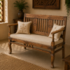 Handcrafted Vintage Solid Teak Wood Two-Seater Bench1