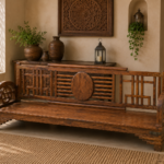 Vintage Teak Wood Daybed Bench